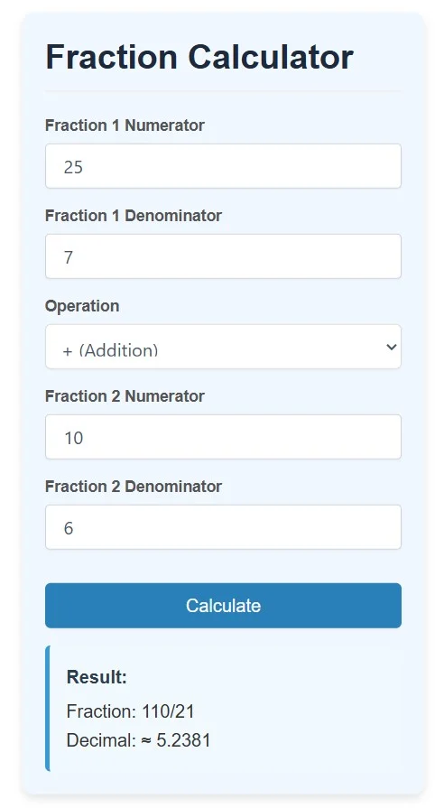 Fraction Decomposition Calculator