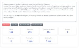 Character Count in Word