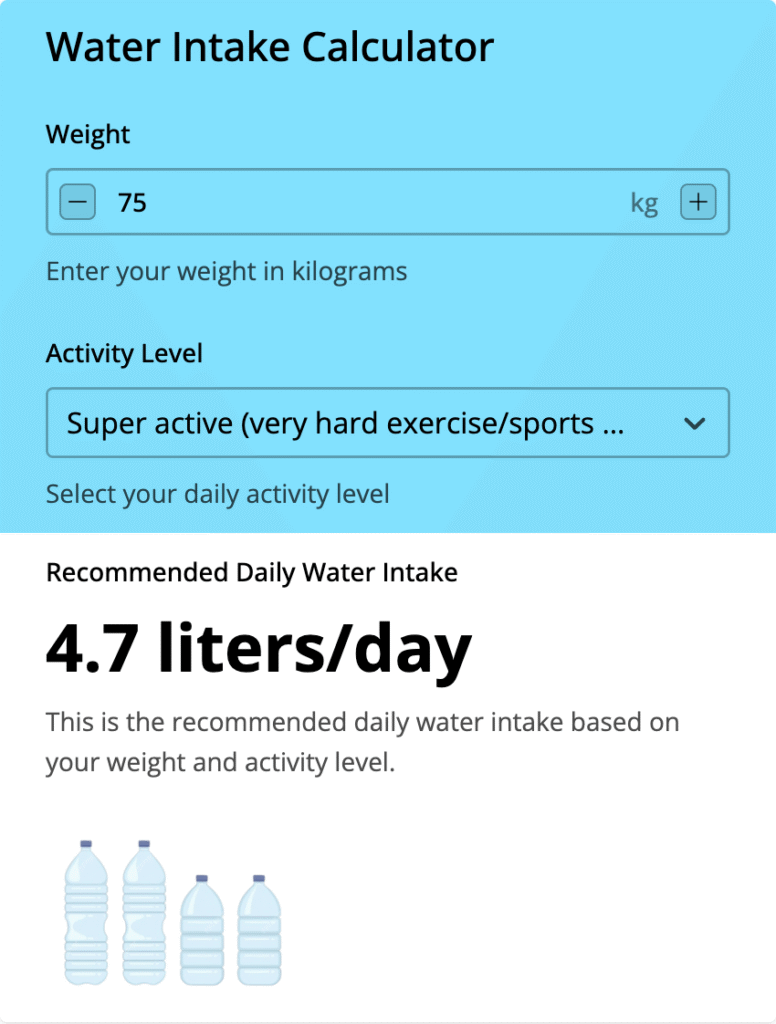 water intake calculator aa