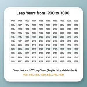 leap years list