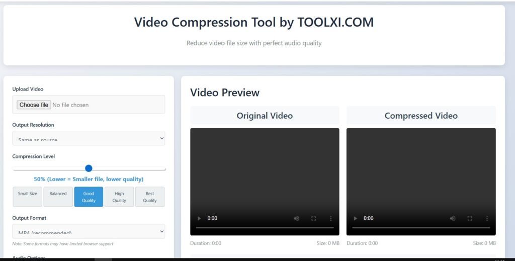 ToolXi smart compression technology | Free online video compressor without losing quality for creators