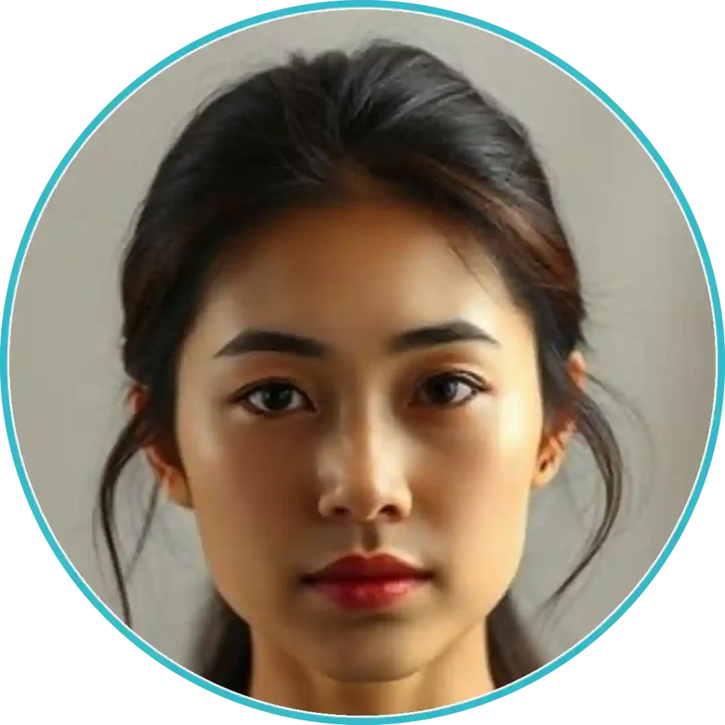 Profile picture cropped in a circle with a bright sky blue border.