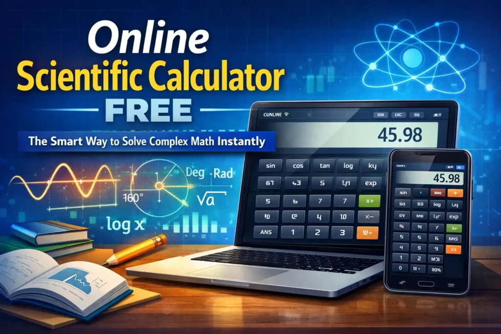 Online scientific calculator free for students and engineers in the USA solving complex math equations instantly on laptop and mobile device