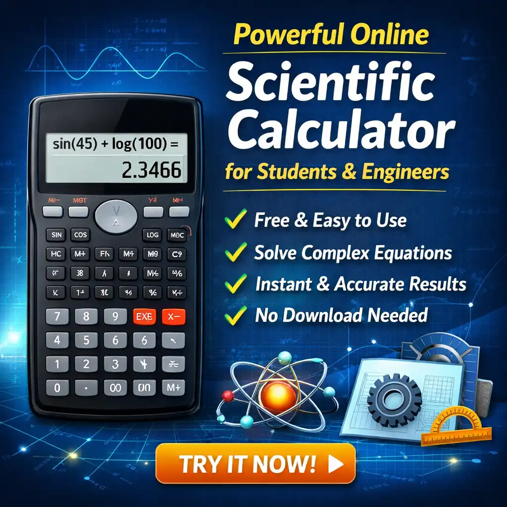 Free scientific calculator online for students solving complex math and engineering equations instantly