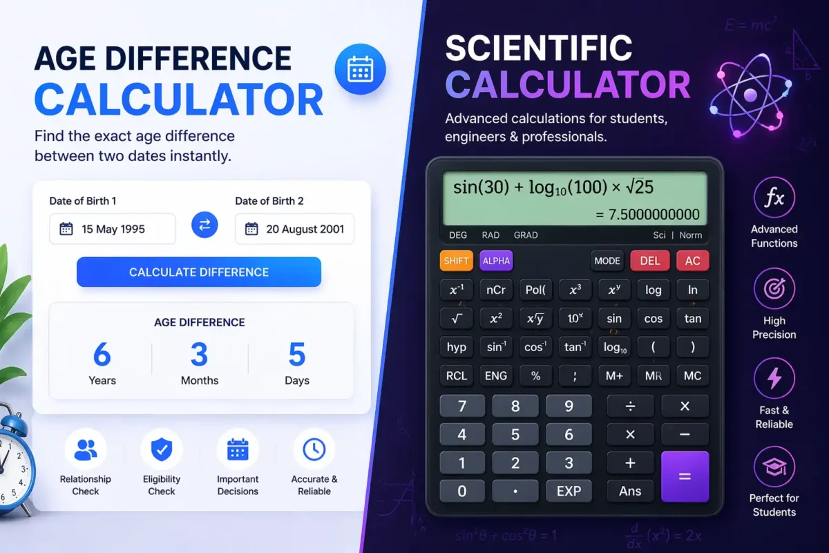Scientific calculator with advanced functions for accurate calculations including formulas, logarithms, and complex math operations