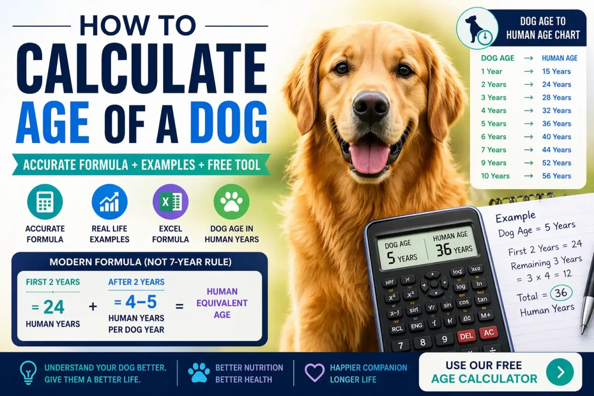 how to calculate age of a dog using accurate formula and age calculator tool with real example