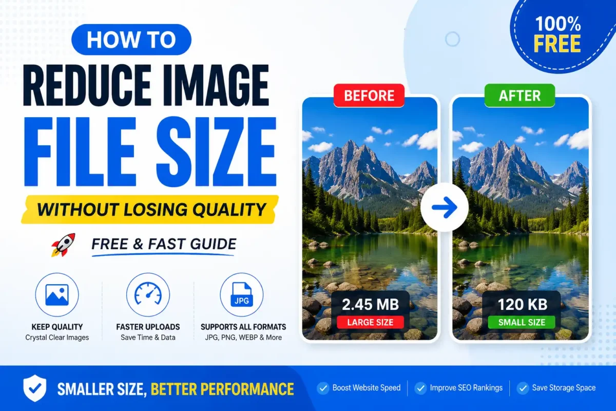 How to reduce image file size without losing quality using an online image compressor with before and after image size comparison